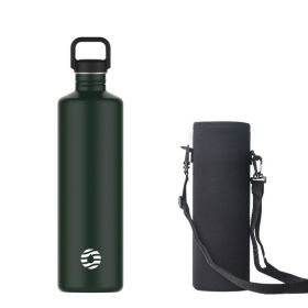 2L Stainless Steel Water Bottle | 2 Litre Single Wall Water Uninsulated Canteen | Eco Friendly Reusable Bottle | Plastic Free and Leakproof Metal (Color: Green)